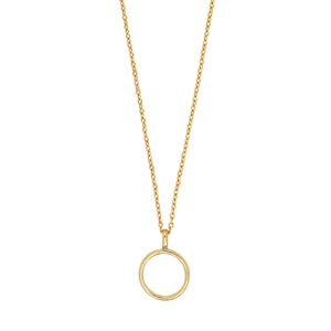 8kt. guldvedhæng cirkel inkl. forg. kæde