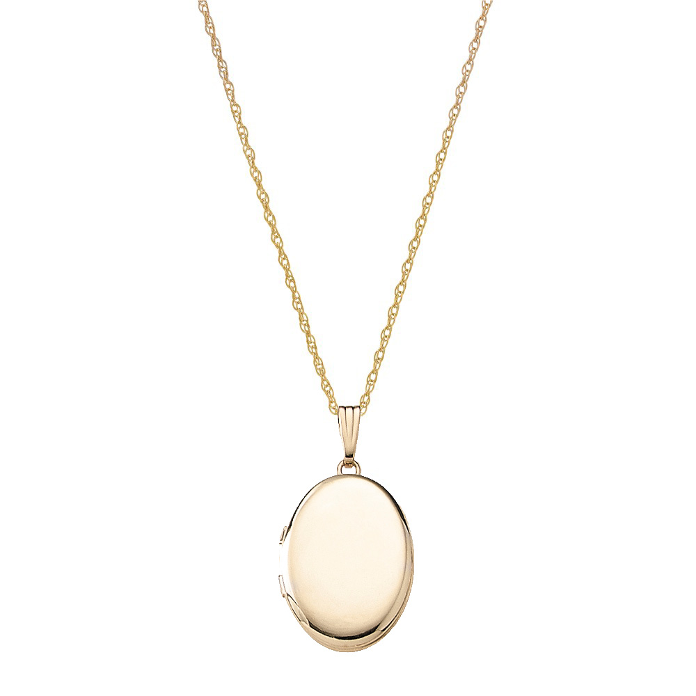 Medaljon m. 14kt. påvalset guld. Inkl. kæde