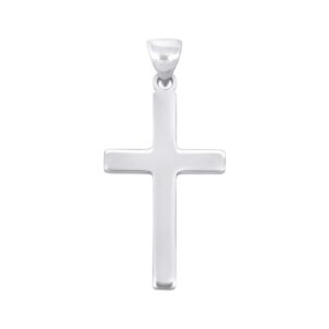 Rhod. sølv kors massiv 28mm