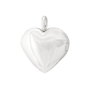 Rhod. sølvmedaljon hjerte 15mm