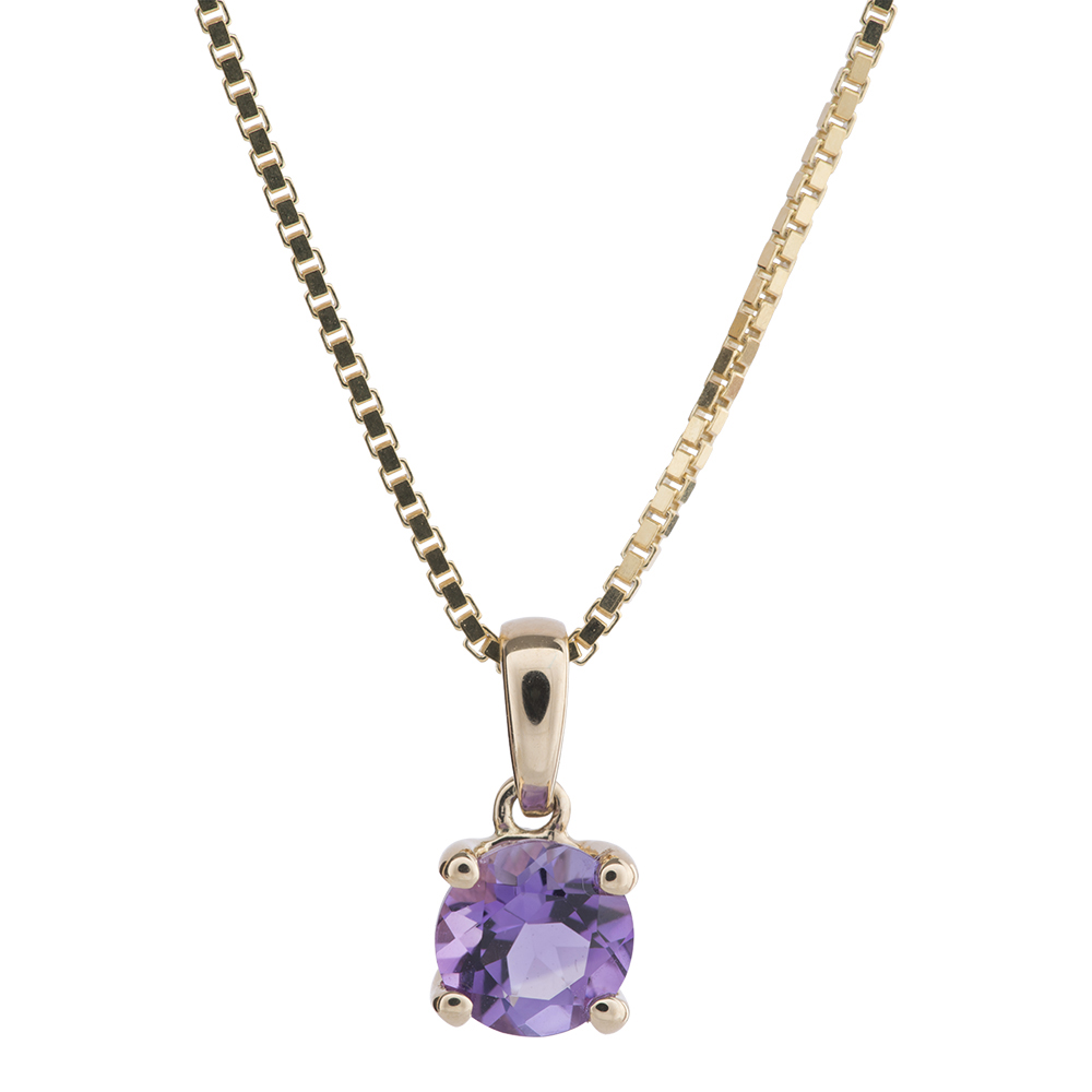Nordahl - Halskæde med ægte ametyst 14 kt.