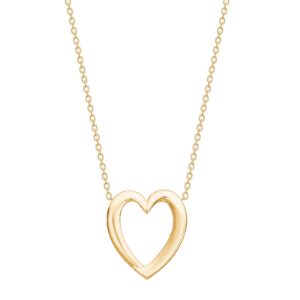8kt. guld hjertevedhæng inkl. forg. kæde