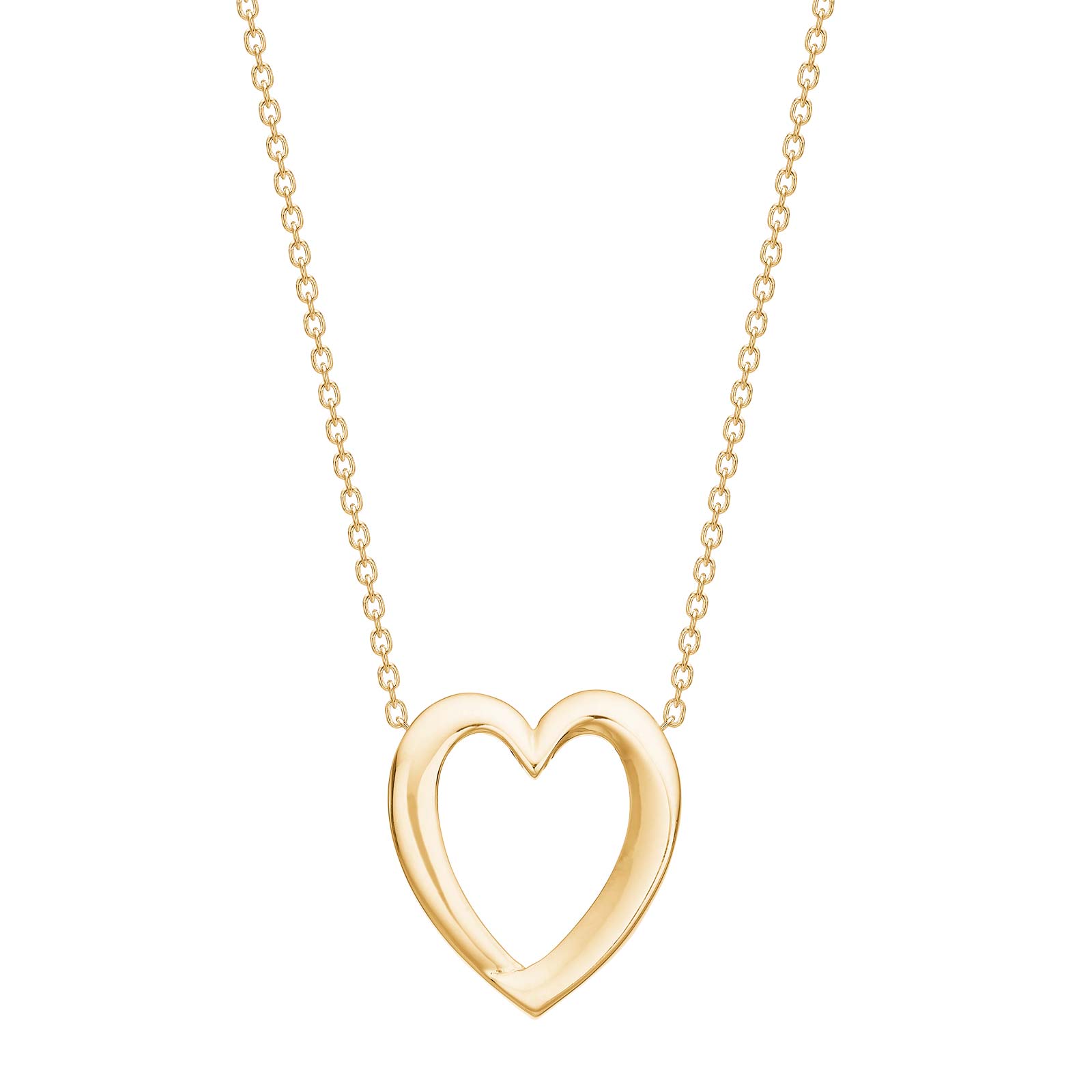 8kt. guld hjertevedhæng inkl. forg. kæde