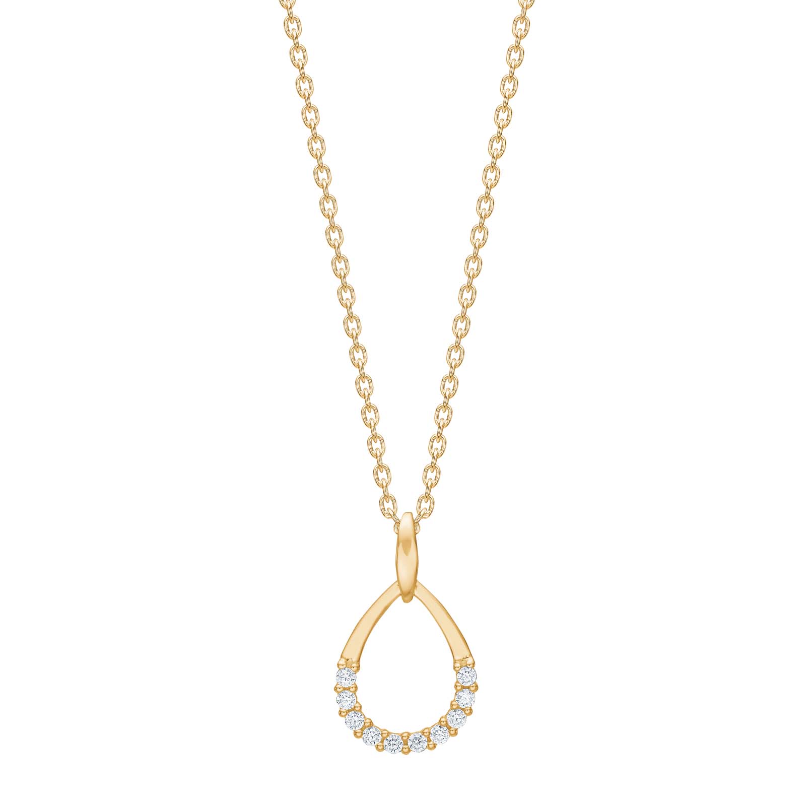 8kt. guldvedhæng m.cz inkl. forg. kæde