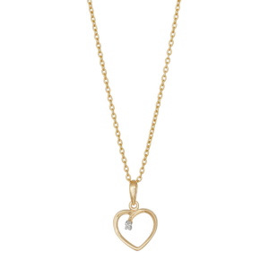 Siersbøl 14kt. Guld hjerte m. diamant 255 204BR5