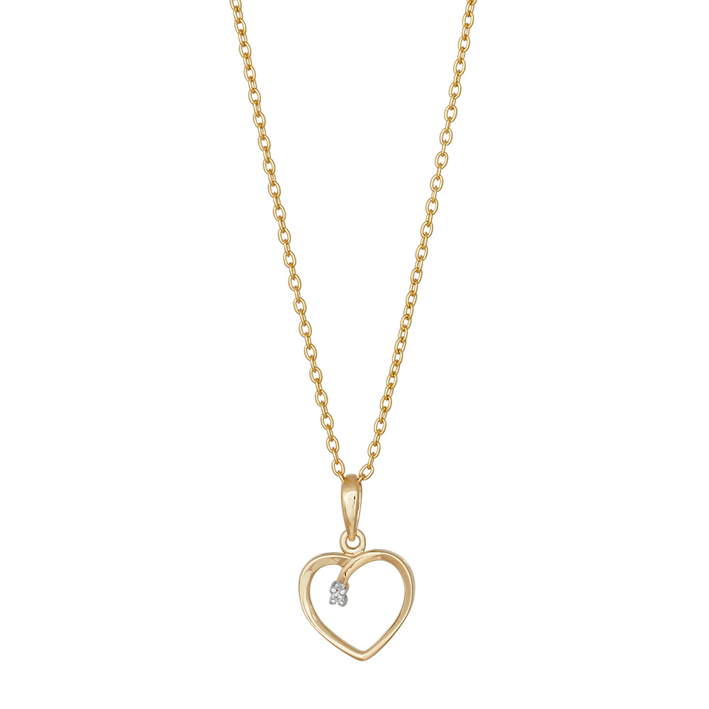 Siersbøl 14kt. Guld hjerte m. diamant 255 204BR5