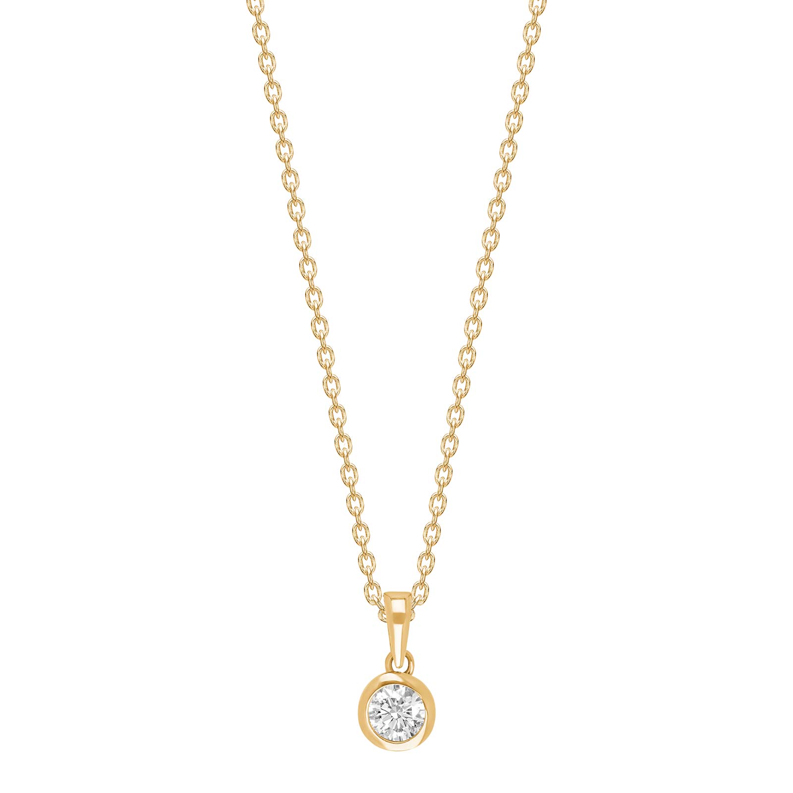 8kt. guldvedhæng m/6mm cz i rørfatning inkl. forg.