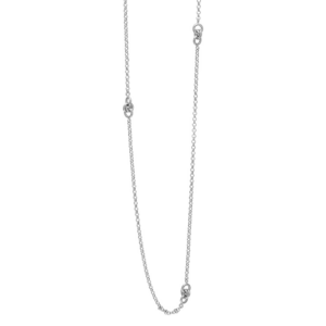 Rhod. Sølv halskæde med ringe 85cm