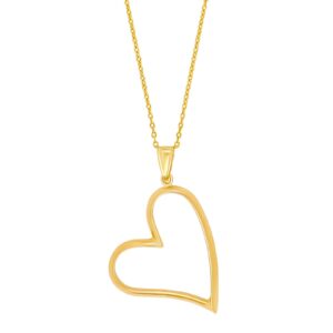 8kt. Guld vedhæng hjerte inkl. forg. kæde
