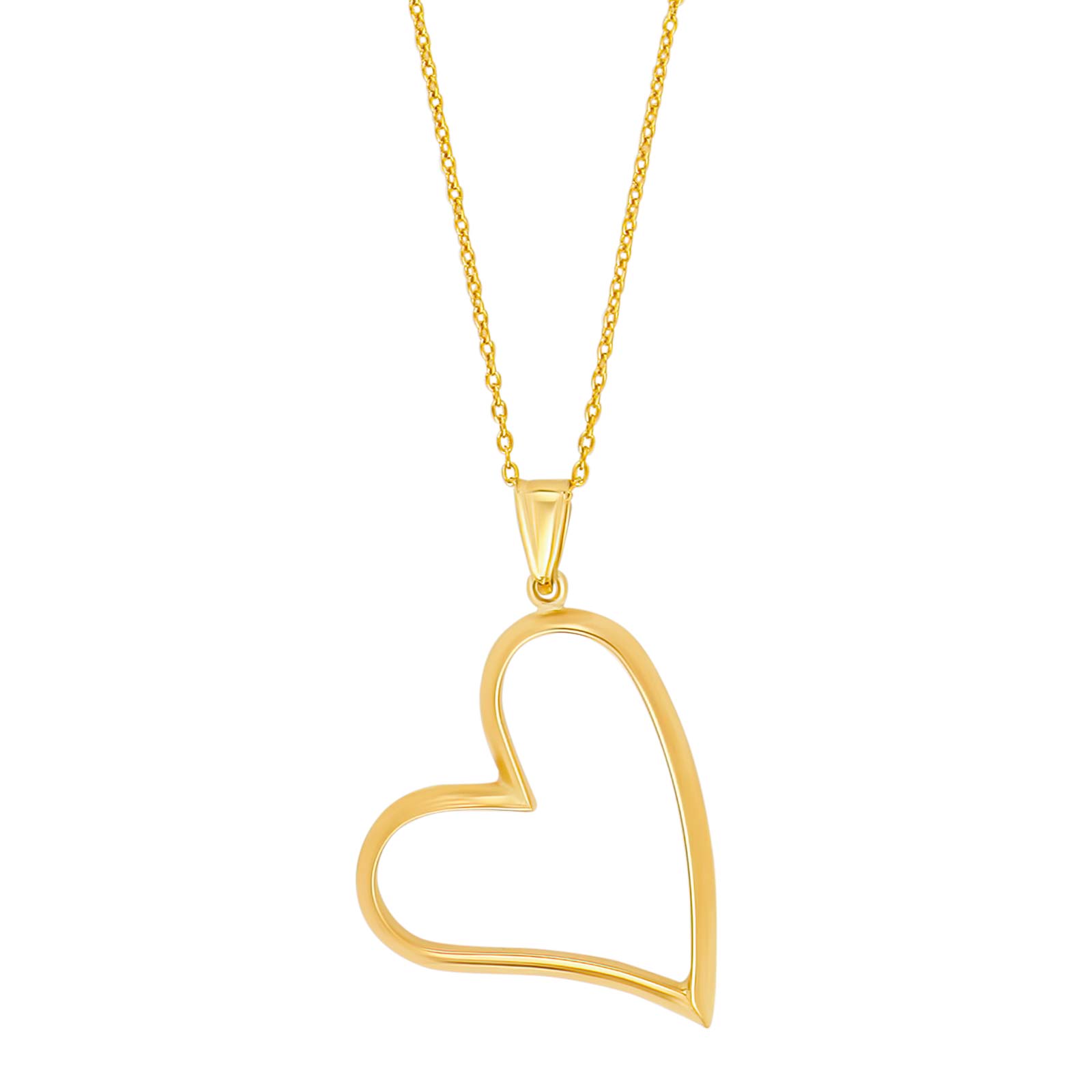 8kt. Guld vedhæng hjerte inkl. forg. kæde