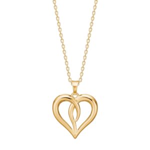 8kt. guldvedhæng hjerte inkl. forg. kæde