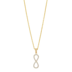 8kt. guldvedhæng uendelighedstegn m/cz incl. forg.