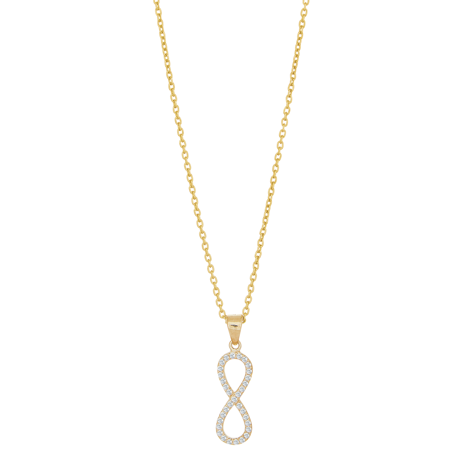 8kt. guldvedhæng uendelighedstegn m/cz incl. forg.