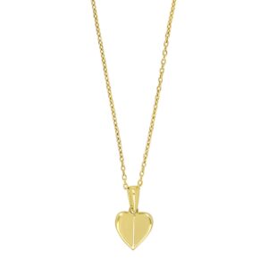 8kt. guldvedhæng hjerte inkl. forg. sølvkæde