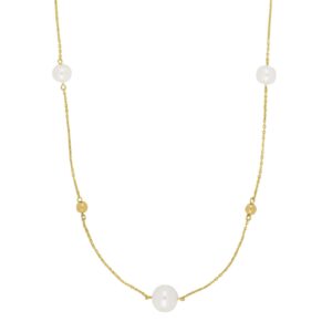 9kt. Guld halskæde m/ fvk. perler