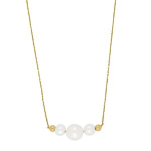 9kt. Guld halskæde m/ fvk. perler
