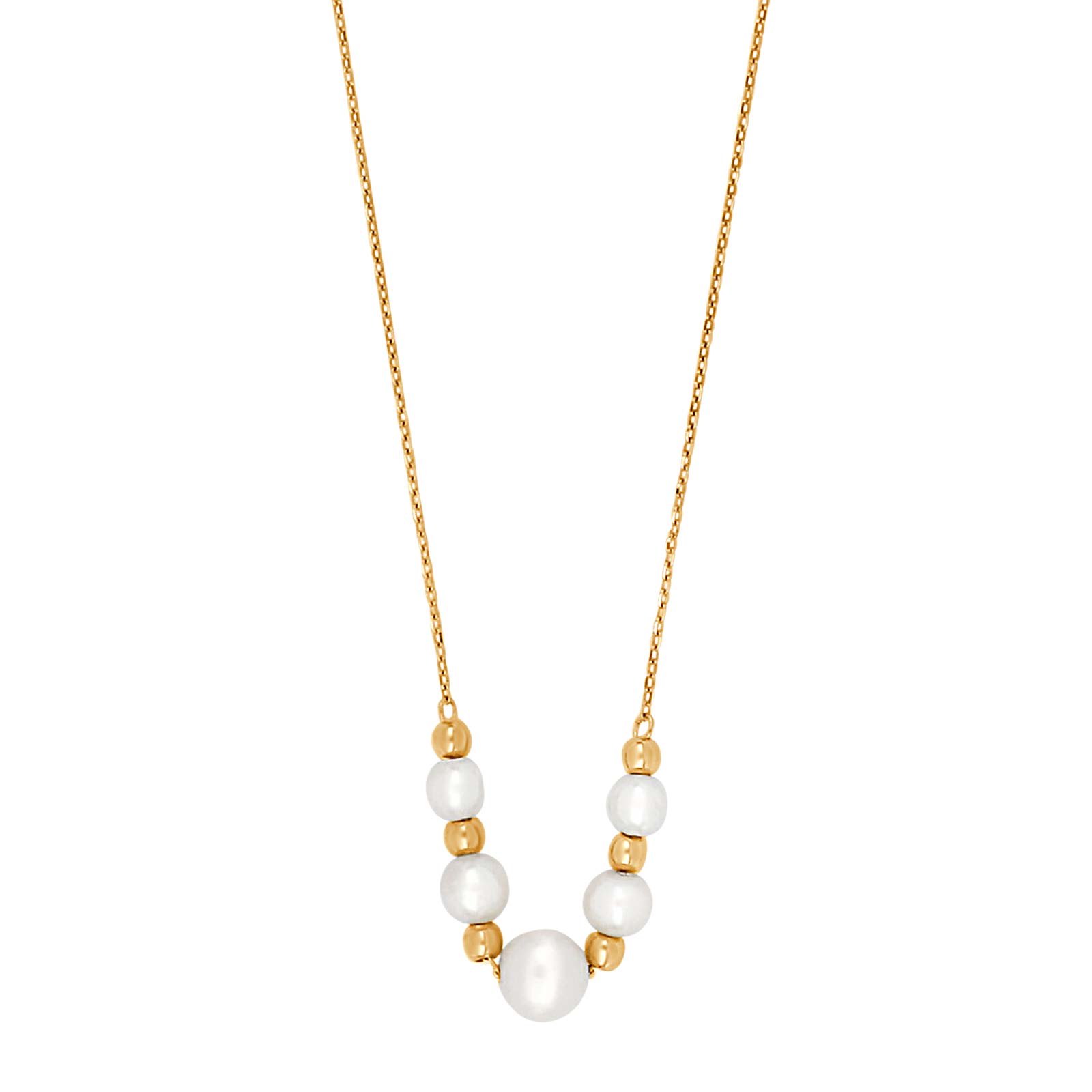 8kt. guldhalskæde m/perle