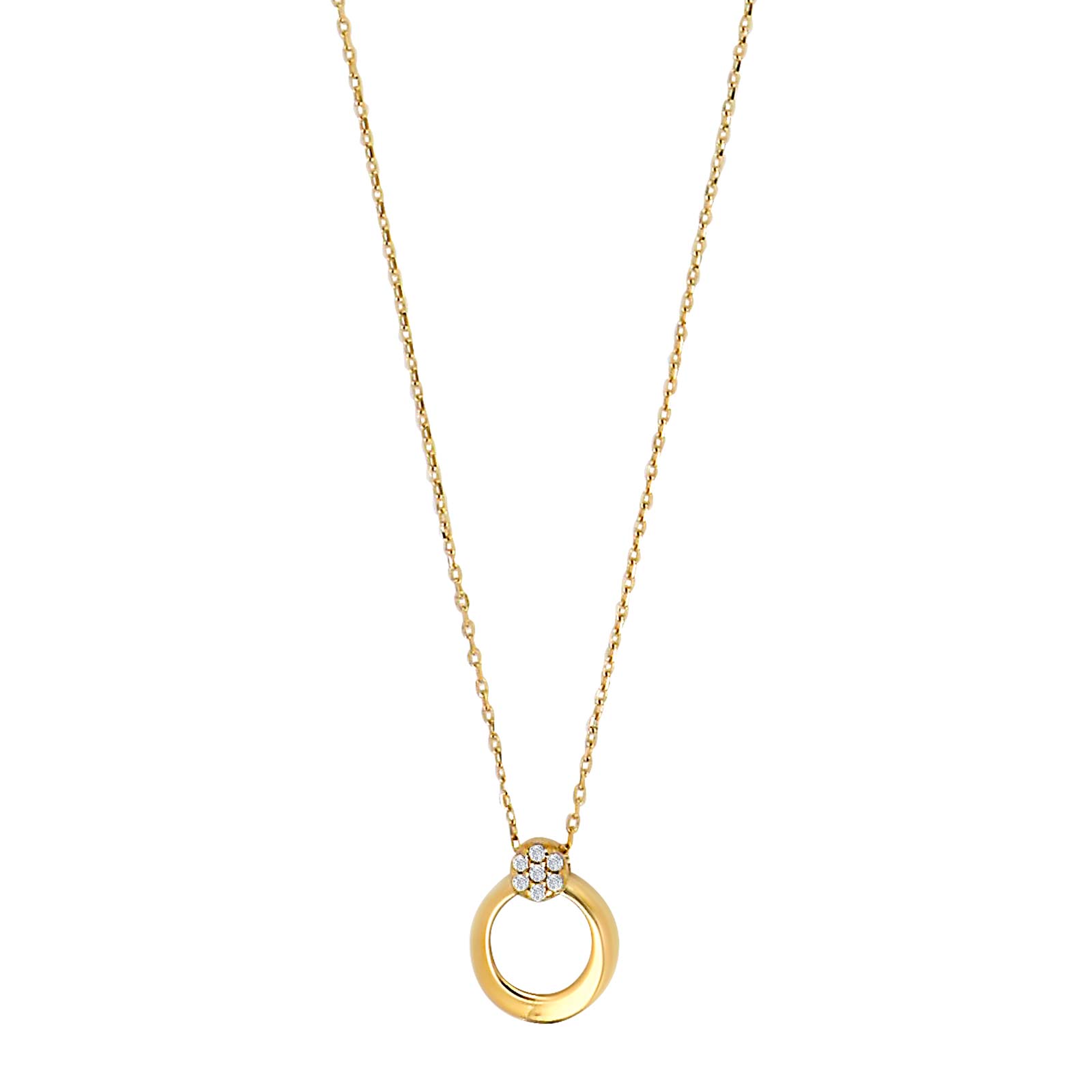 8kt. guldhalskæde m/cz