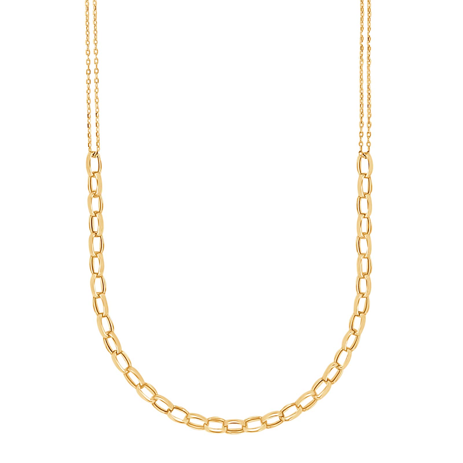 8kt. guldhalskæde, ærtekæde