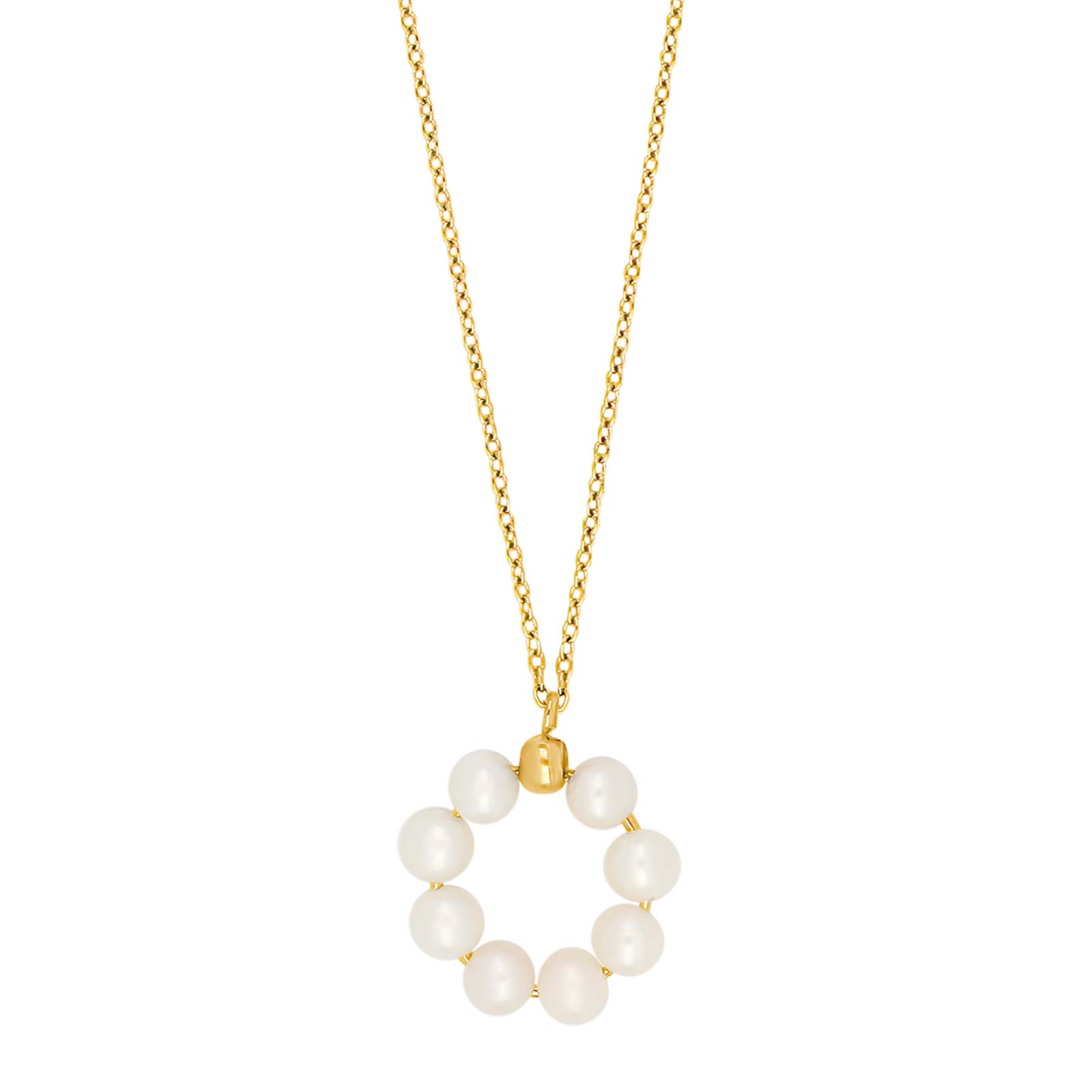 8kt. guldvedhæng cirkel m. fvkp.