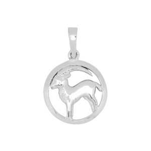 Rhod. sølvvedhæng STENBUKKEN 15mm