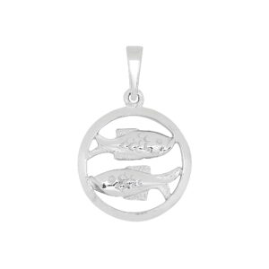 Rhod. sølvvedhæng FISKEN 15mm