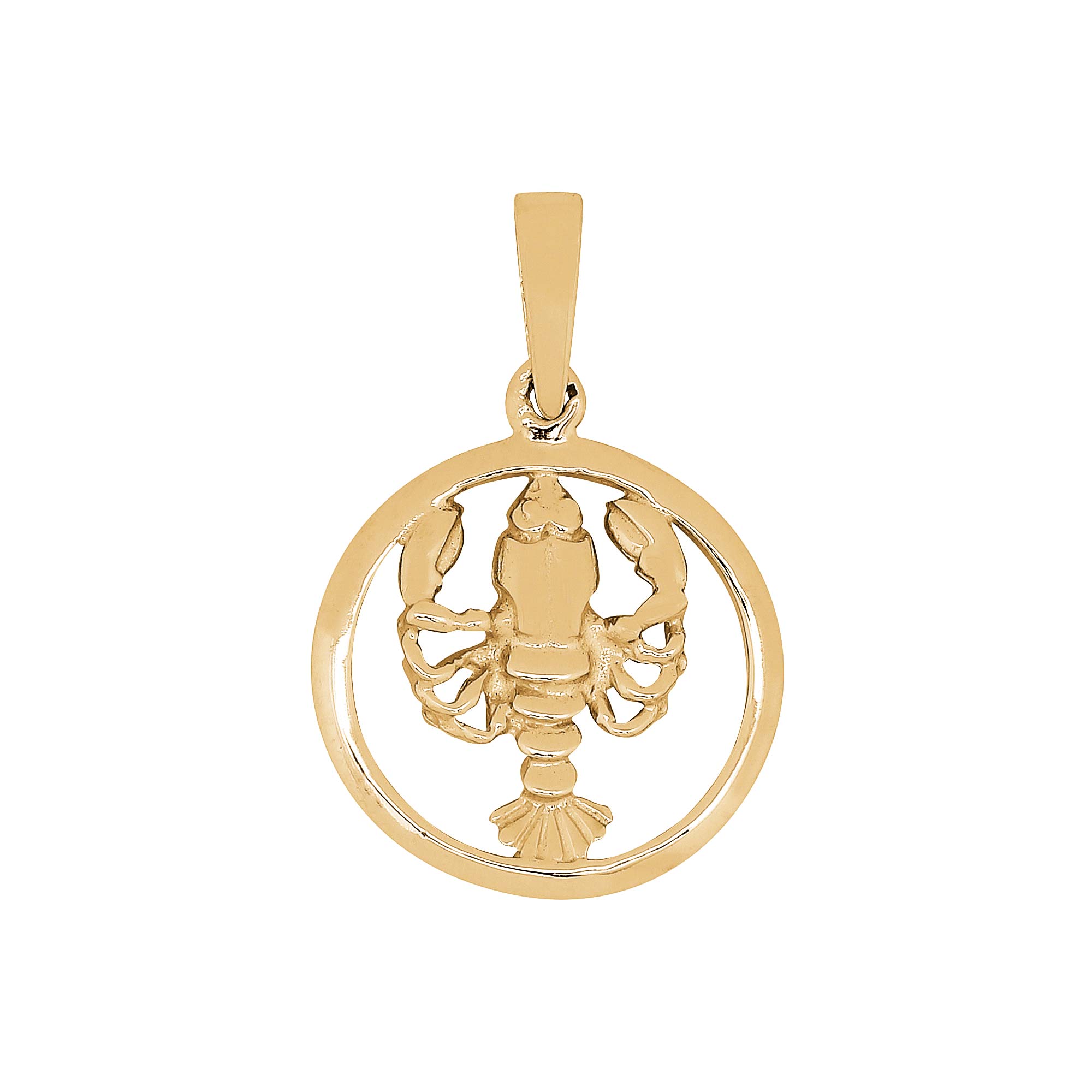 SIERSBØL forgyldt sølv vedhæng KREBSEN 15mm