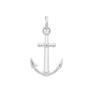 Rhod. sølvvedhæng/charm anker
