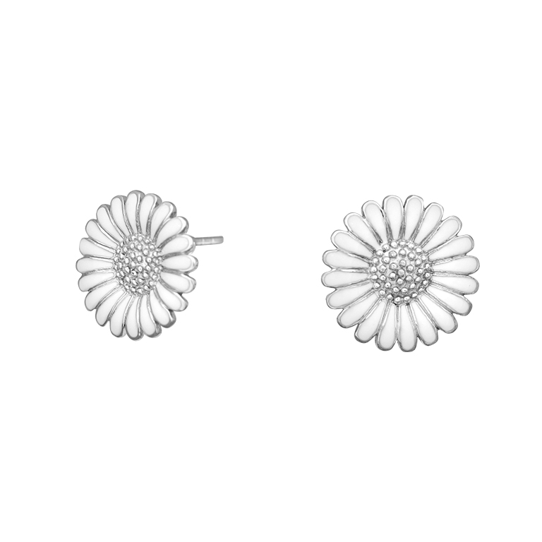 Rhod. sølvørestikker Marguerit 10mm