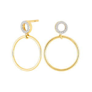 14kt. guldørehænger m/dia. 0.05ct W/SI