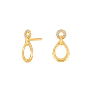 14kt. guldørestikker m/dia. 0.02ct W/SI