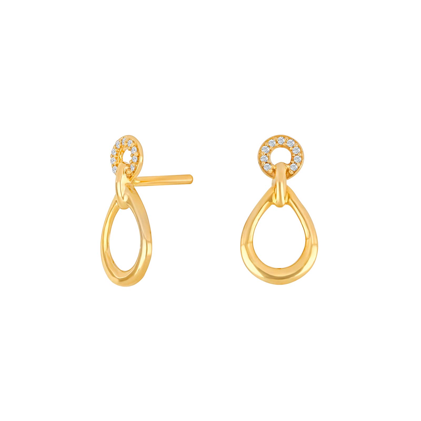 14kt. guldørestikker m/dia. 0.02ct W/SI