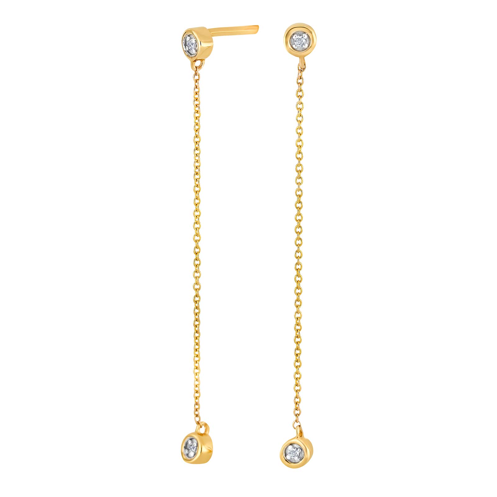 14kt. guldørehænger m/dia. 0.02ct W/SI