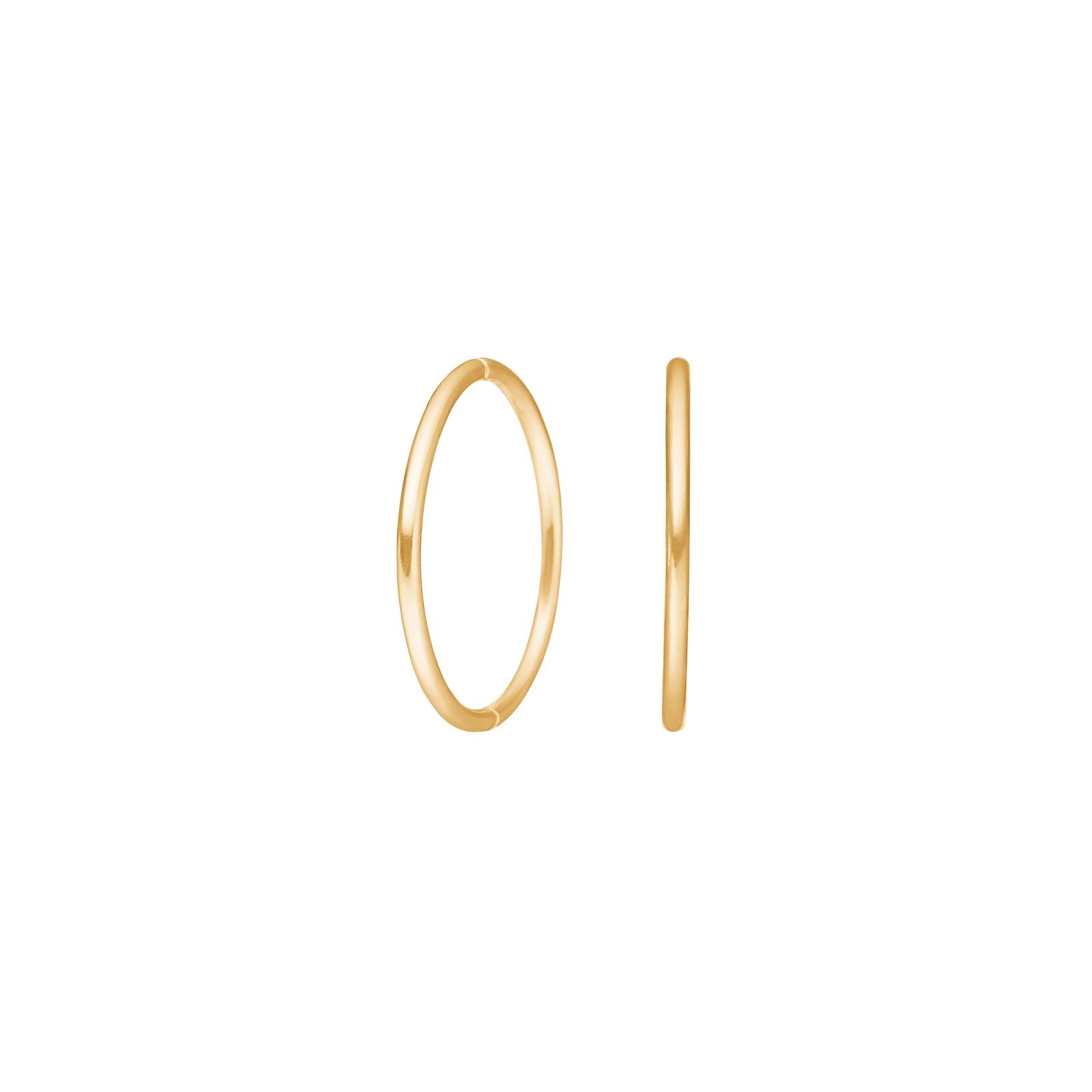 Forgyldt sølv creol 18 mm udvendigt