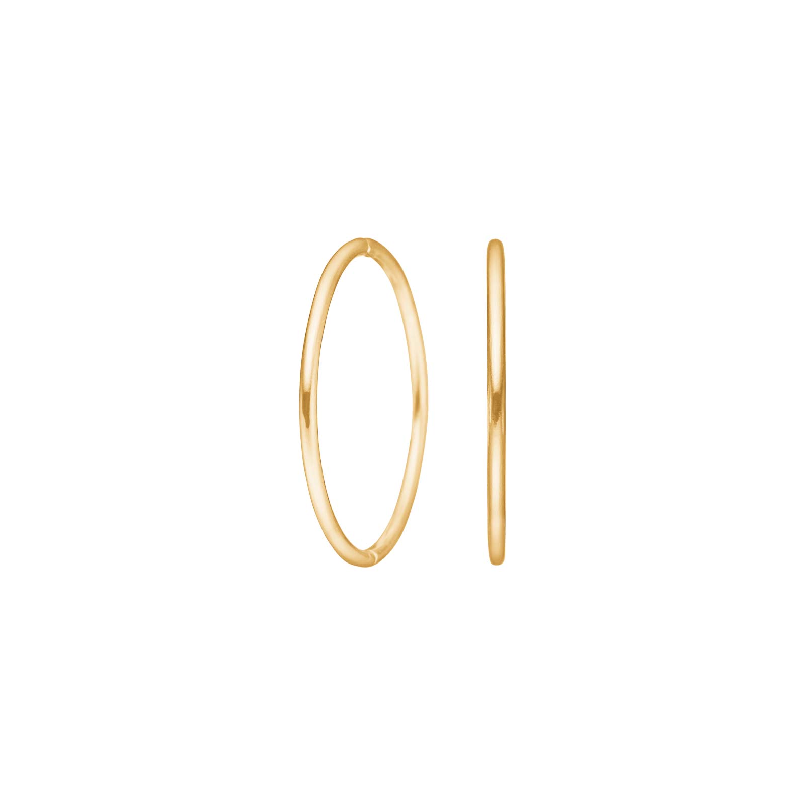 Forgyldt sølv creol 22 mm udvendigt