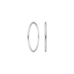 Rhod. sølv creol 22 mm udvendigt