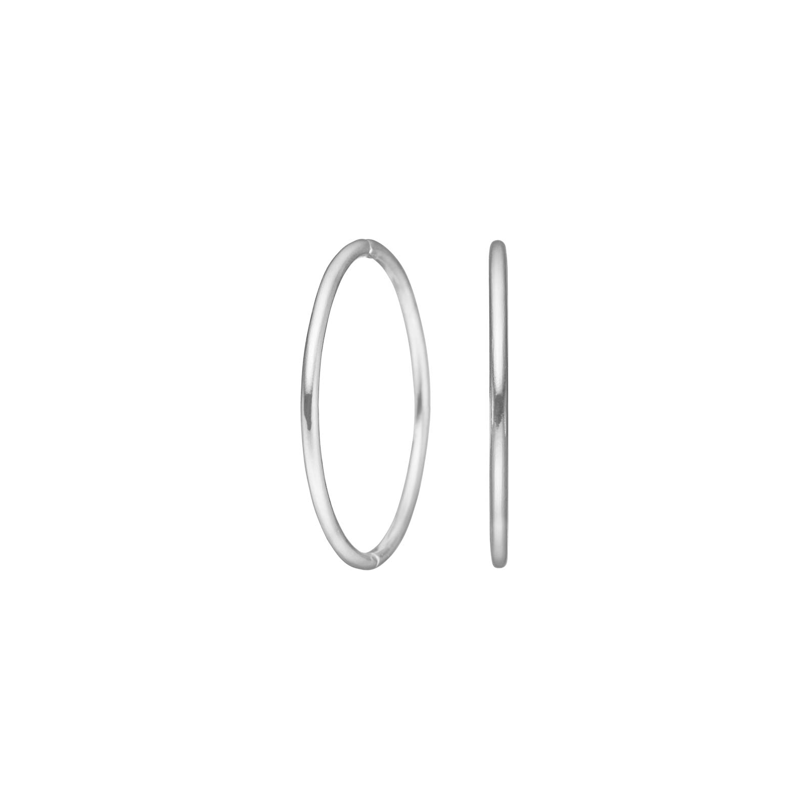 Rhod. sølv creol 22 mm udvendigt