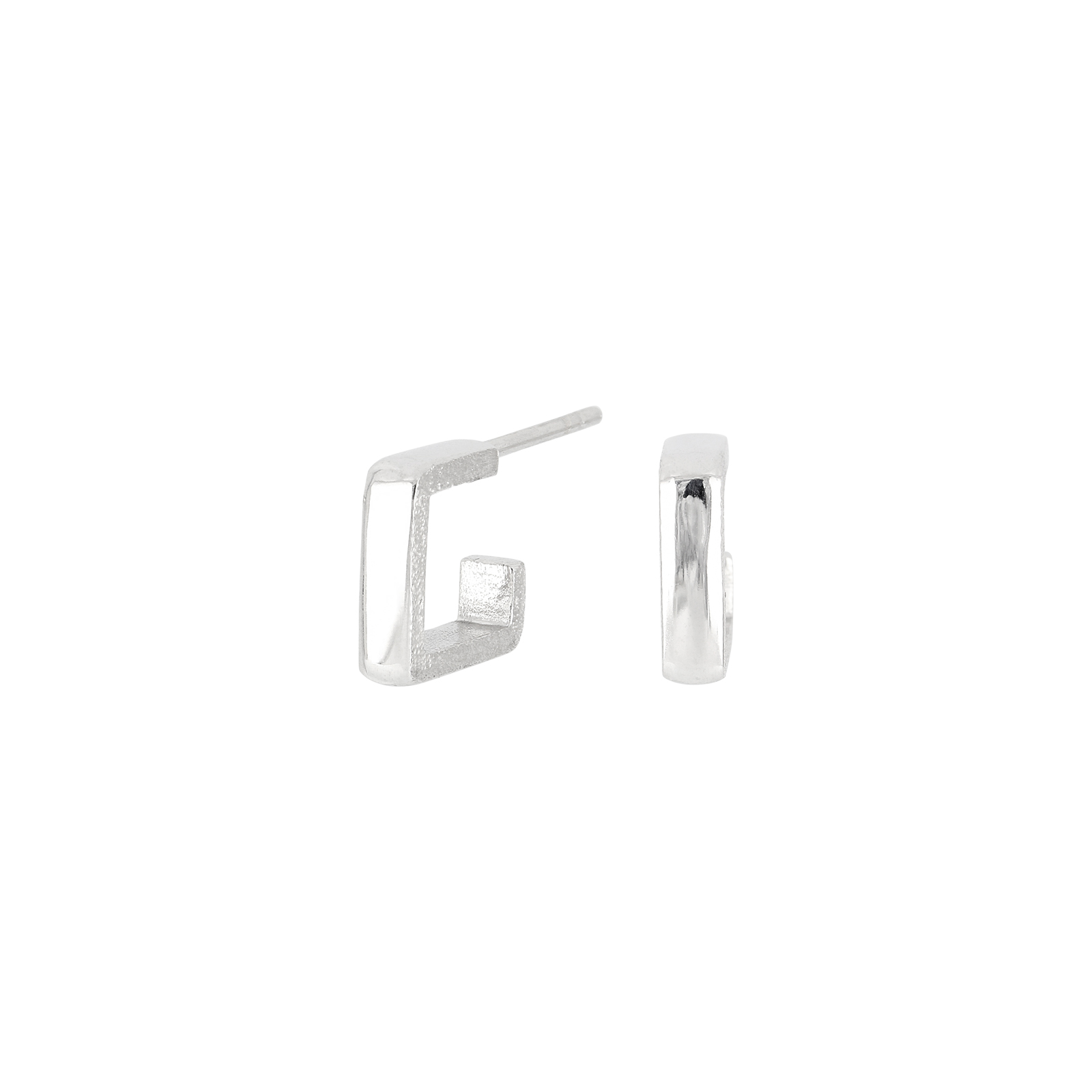 Sølv rhodineret creol Kvadrat lille