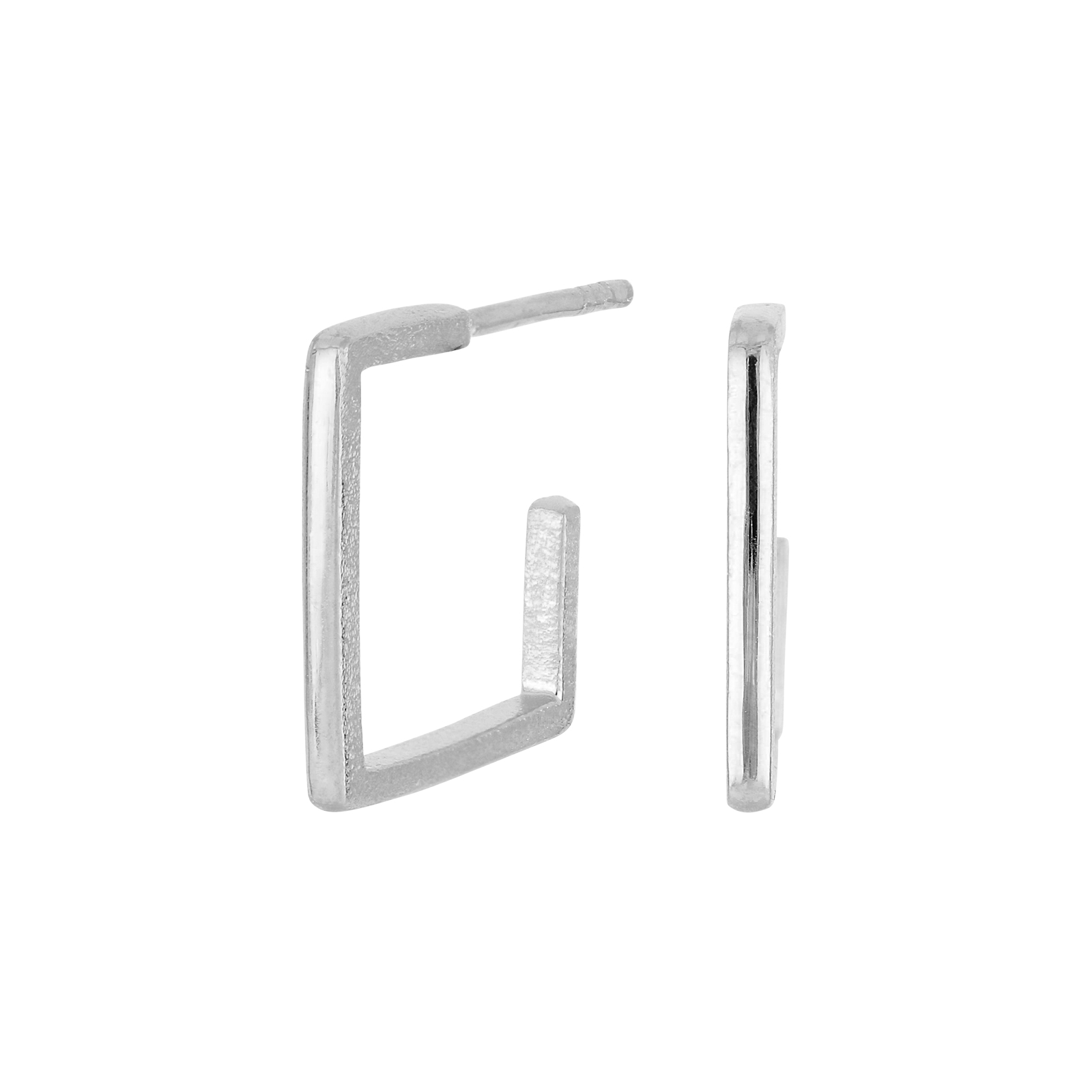 Sølv rhodineret creol Kvadrat Stor