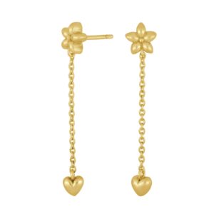 Forg. sølvørehænger blomst/hjerte