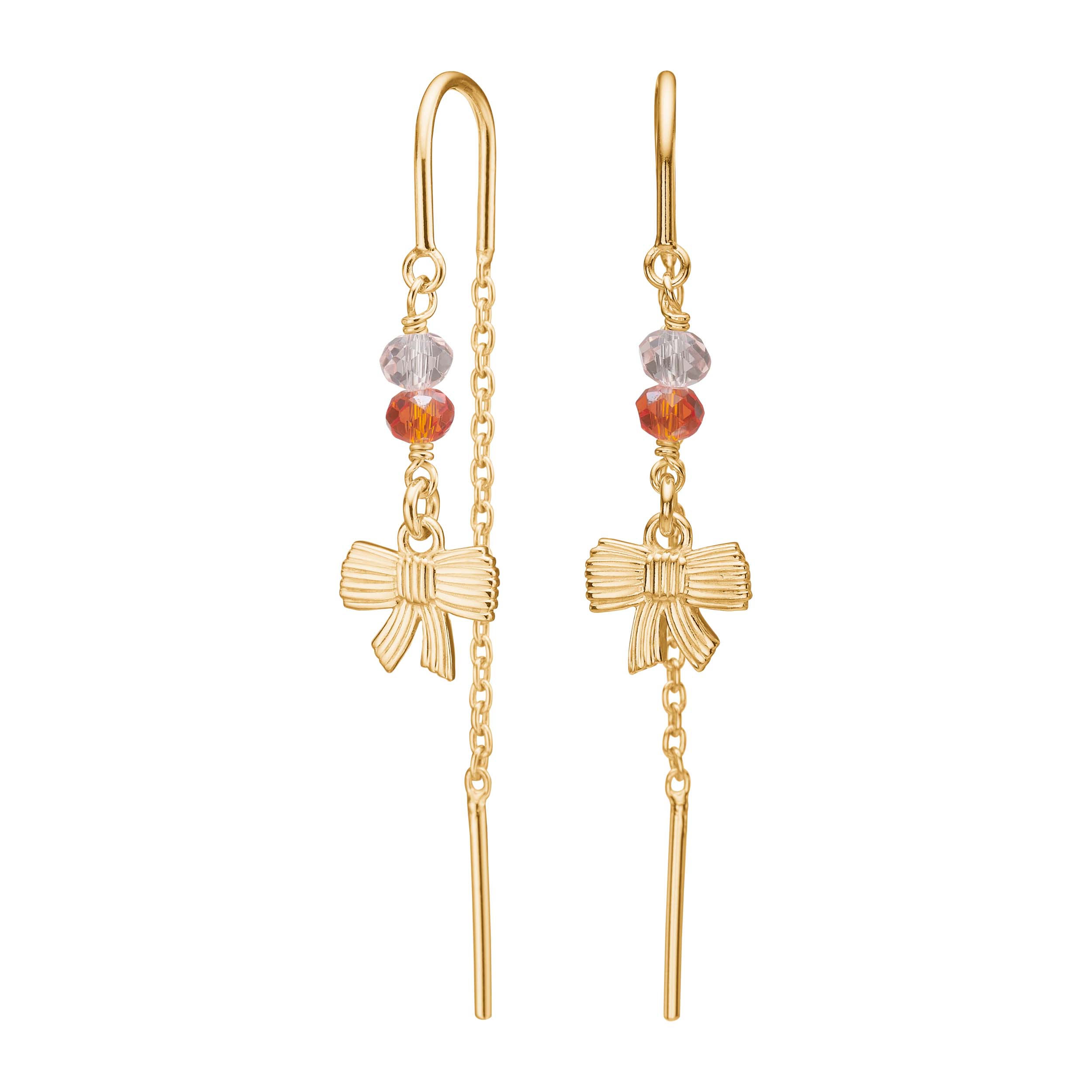 Forgyldt sølv ørehængere sløjfe BRODERIE52