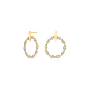 8kt. guldørehænger cirkel m/cz