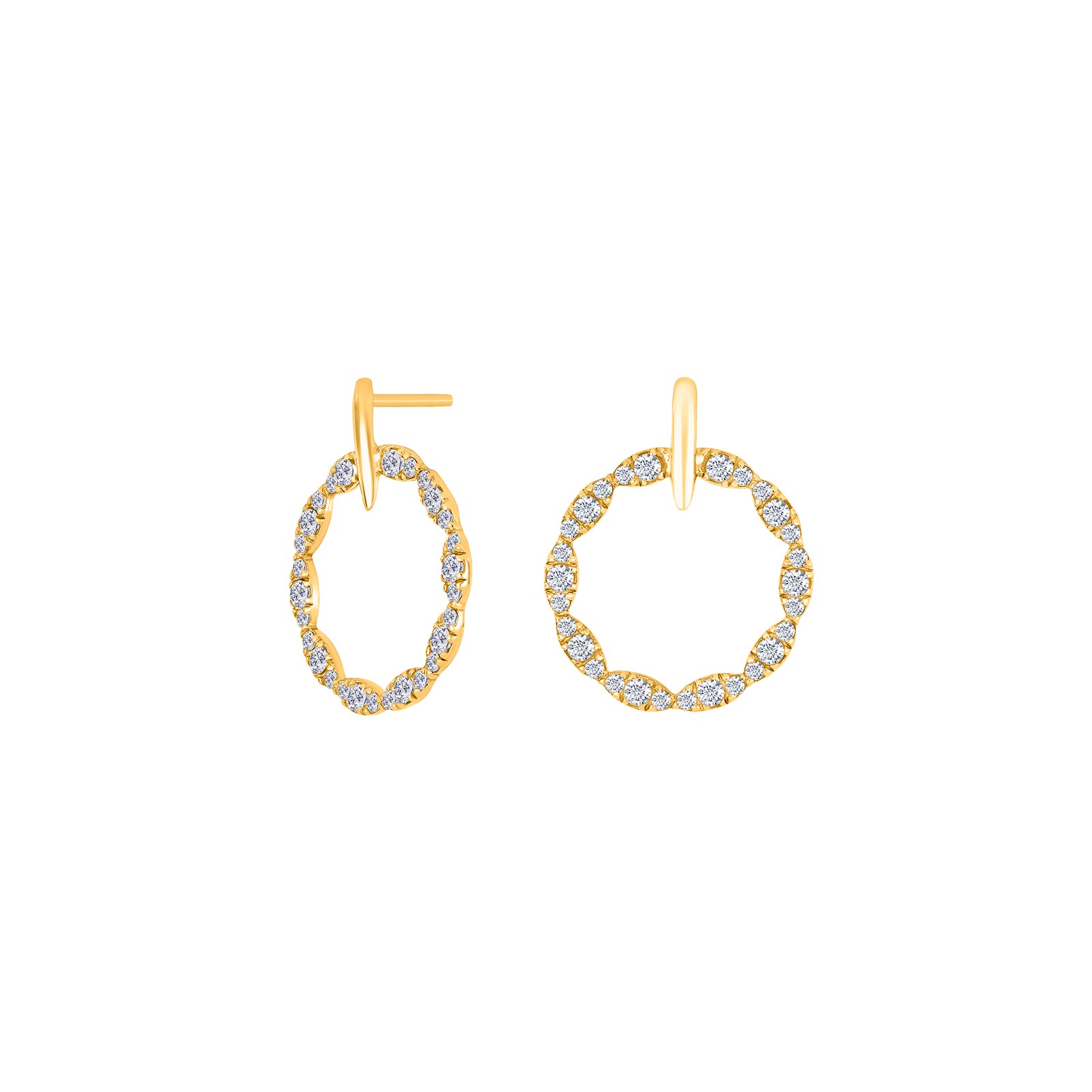 8kt. guldørehænger cirkel m/cz