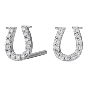 Rhd. sølv ørestikker hestesko 7mm med cz