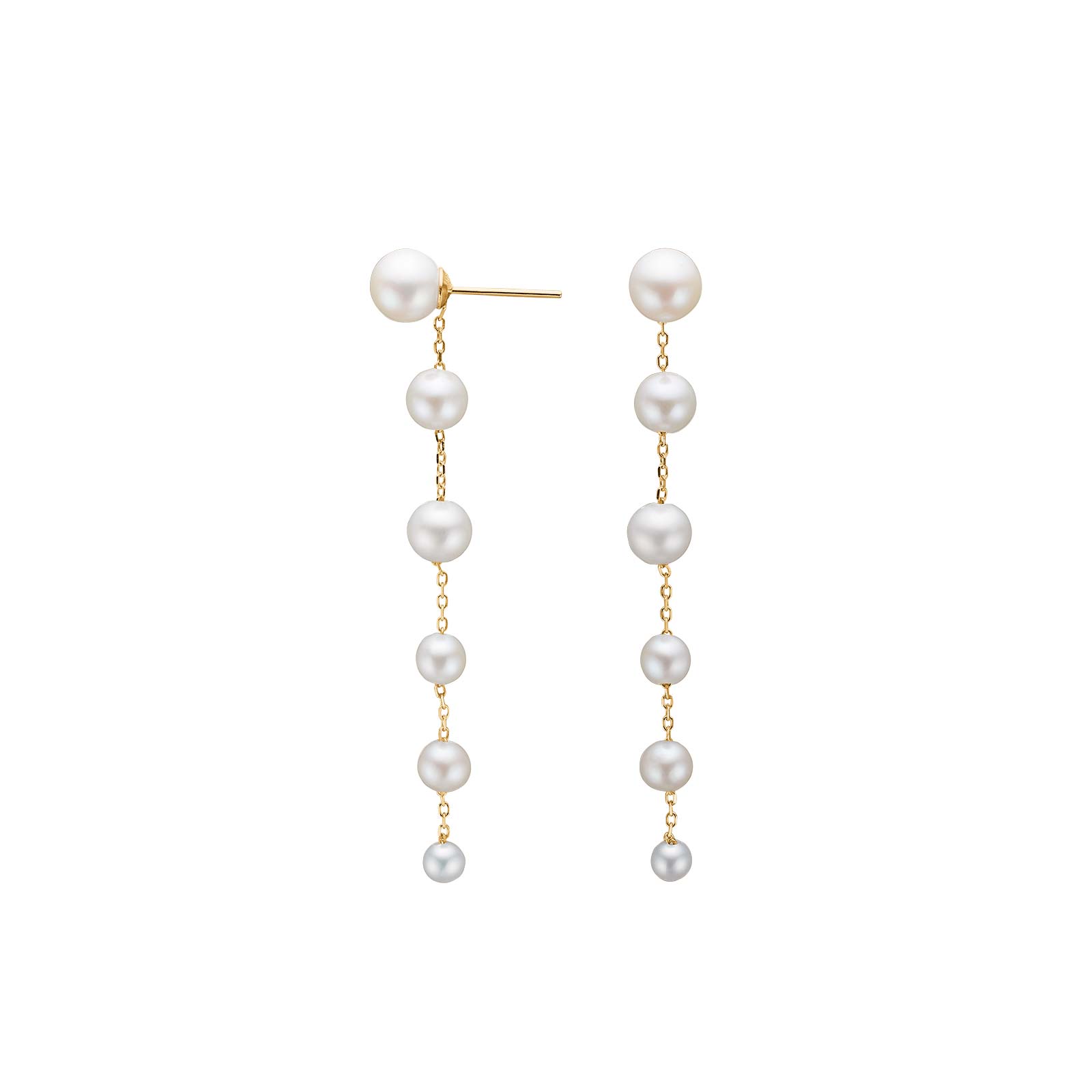 Forgyldt sølv ørestikker m. perler