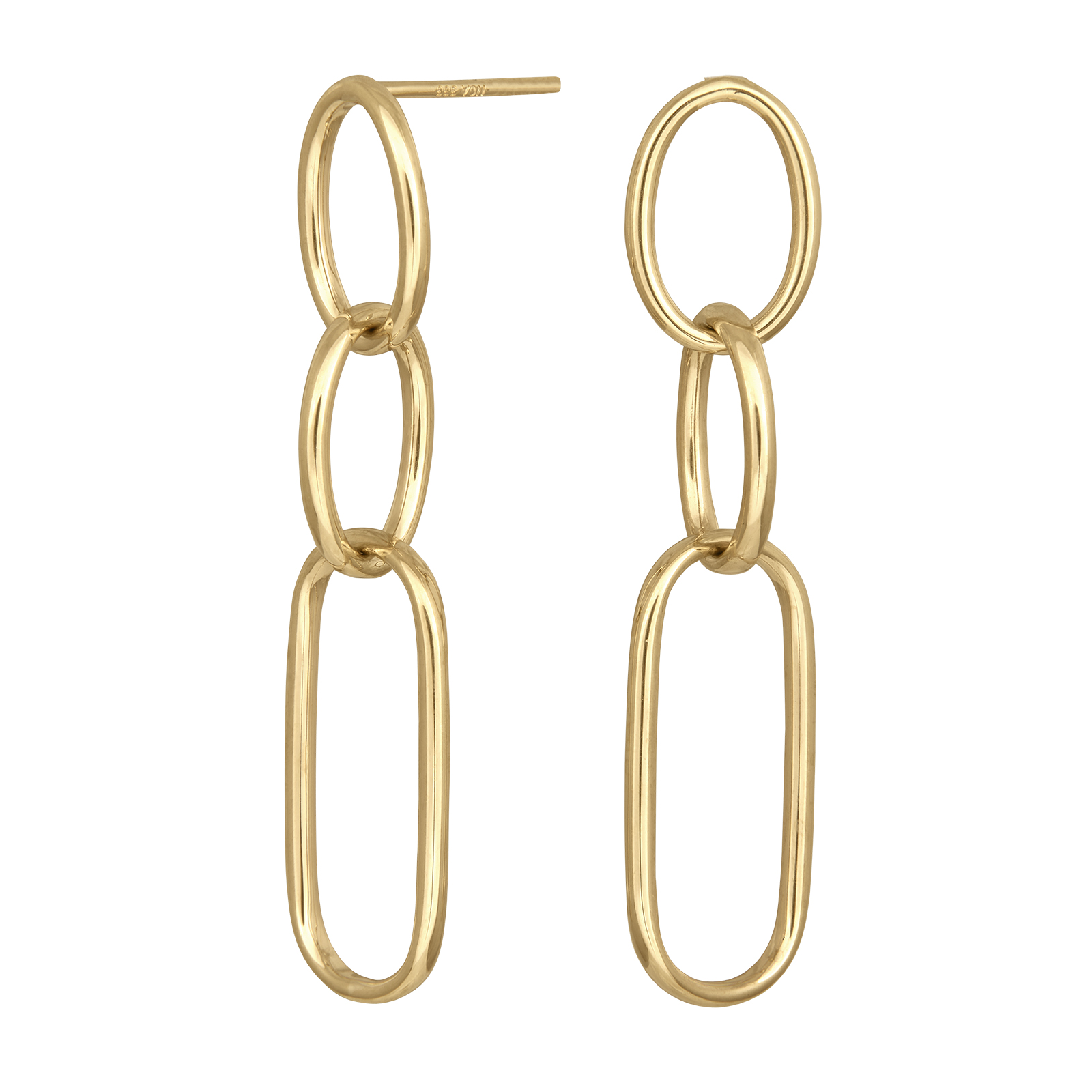 8kt. guldørehænger tre åbne ringe