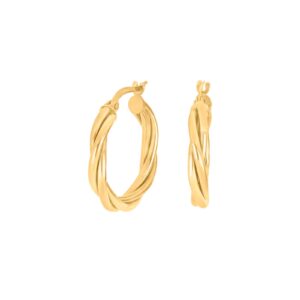 8kt. guldcreoler snoet 20mm