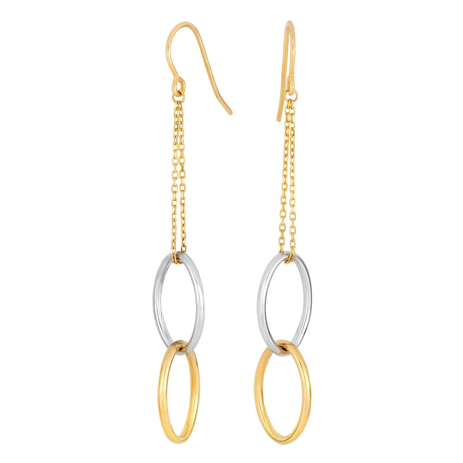 8kt. guldørehænger bicolor åbne led