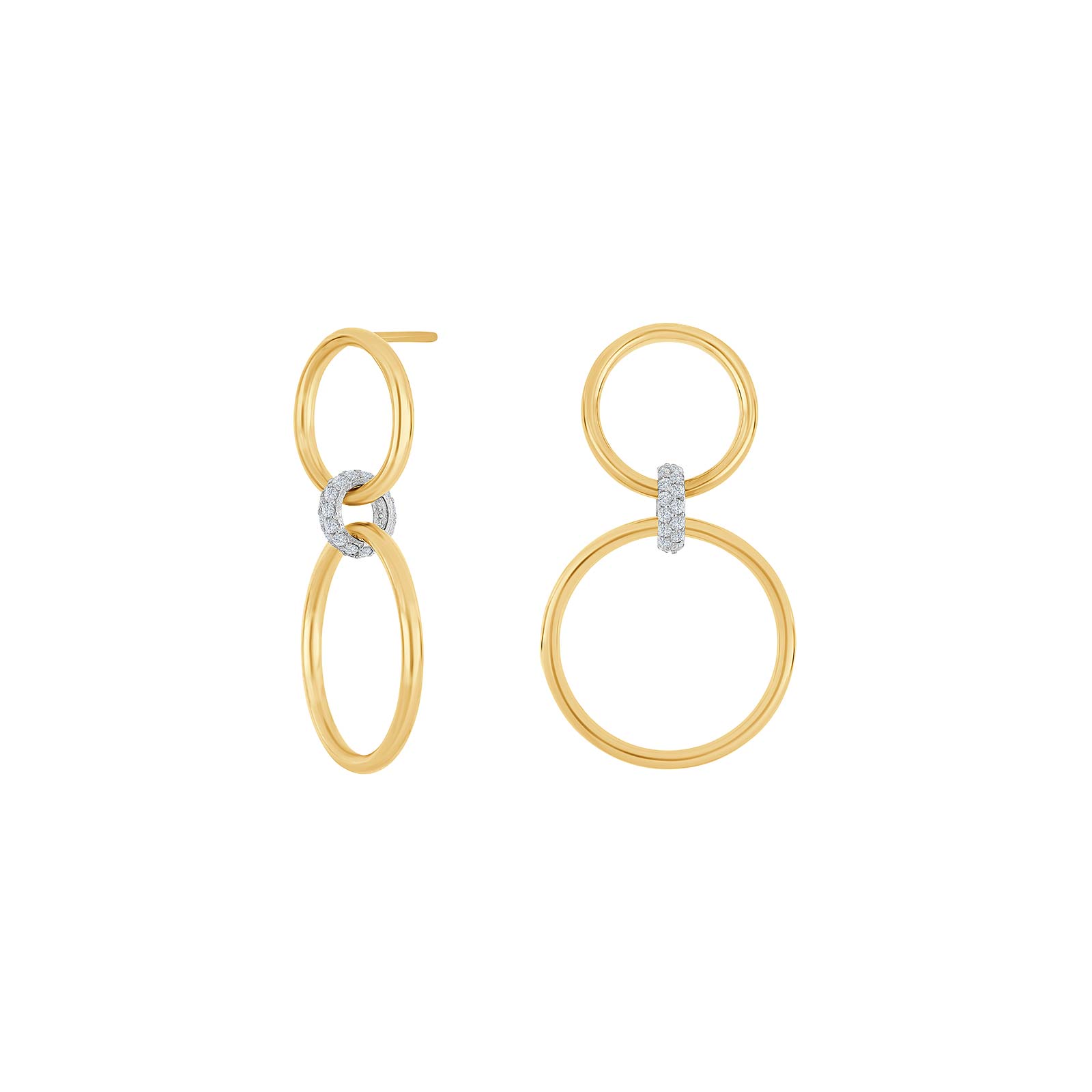 8kt. Guldørehænger, cirkler m. cz