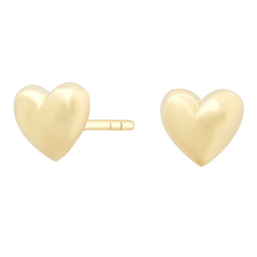 14kt. guldørestikker hjerte
